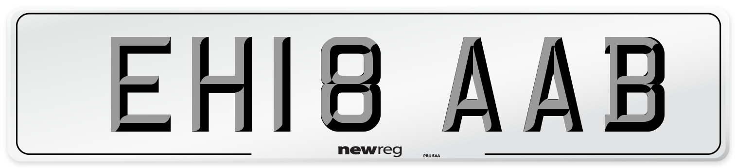 EH18 AAB Number Plate from New Reg